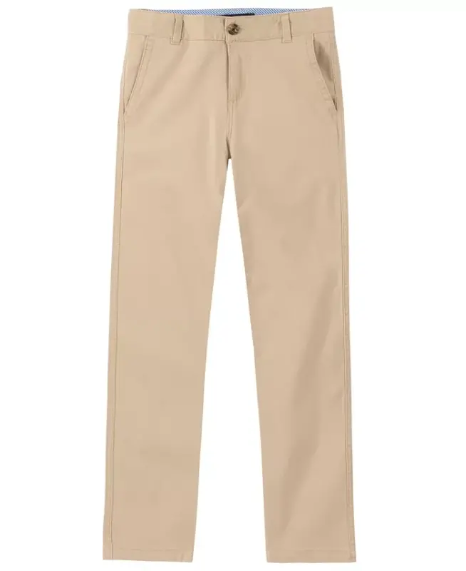 Boys' 8-20 Flat Front Stretch Chino Pants - Travel Khaki - TOMMY HILFIGER