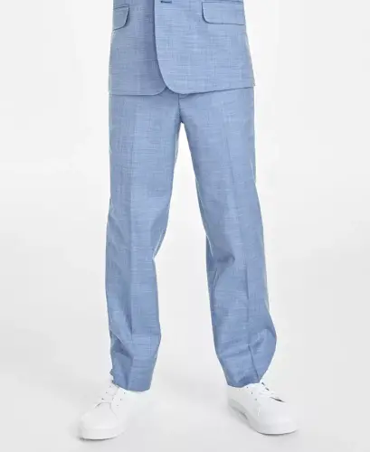 Big Boys Stretch Sharkskin Machine Washable Suit Pants - 3