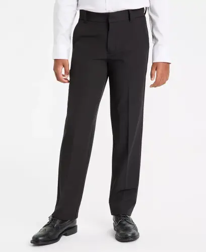 Boys' 8-20 Stretch Performance Dress Pants-Black - 2