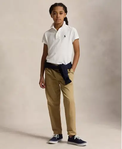 Büyük Erkek Çocuk Pamuklu File Logo Polo Tişört-Beyaz - 2