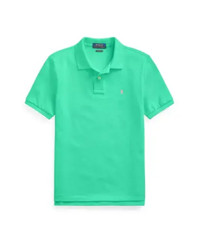 8-20 Boys' Cotton Mesh Logo Polo Shirt - Sunset Green - 1