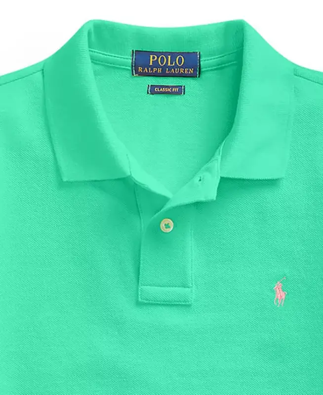 Büyük Erkek Çocuk Pamuklu File Logo Polo Tişört-Gün Batımı Yeşili - 3