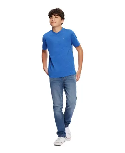 Big Boys' Solid Embroidered Logo V-Neck Tee - 3