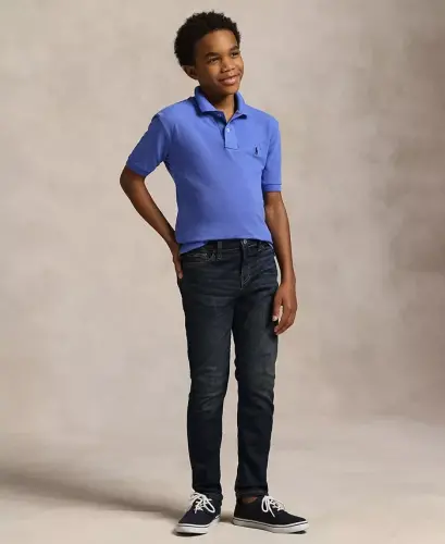 8-20 Boys' Cotton Mesh Logo Polo Shirt - Scottsdale Blue - POLO RALPH LAUREN (1)