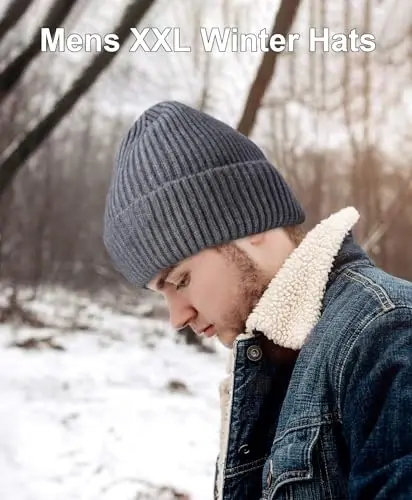 Oversize XXL Beanie Hat for Big Heads 23.6