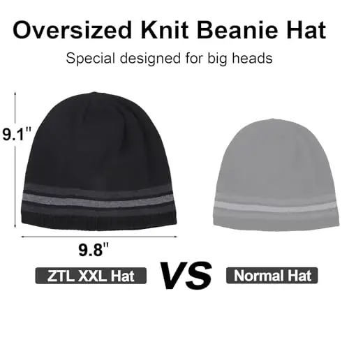 Oversize XXL Beanie Hat for Big Heads 23.6