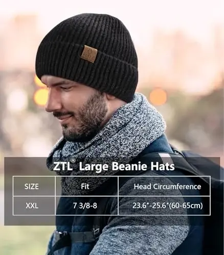 Oversize XXL Beanie Hat for Big Heads 23.6