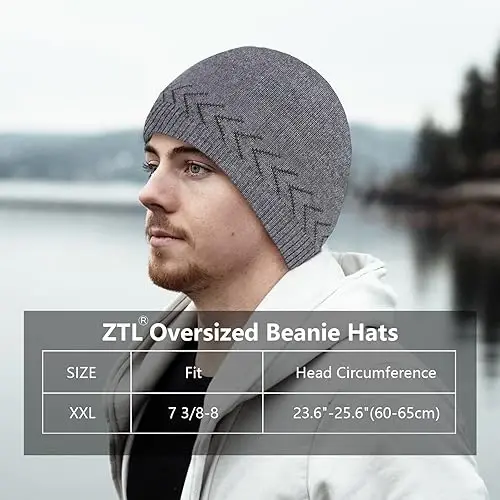 Oversize XXL Beanie Hat for Big Heads 23.6