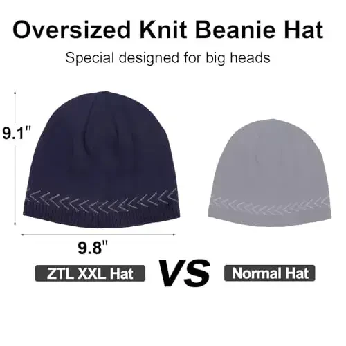 Oversize XXL Beanie Hat for Big Heads 23.6