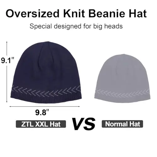 Oversize XXL Beanie Hat for Big Heads 23.6