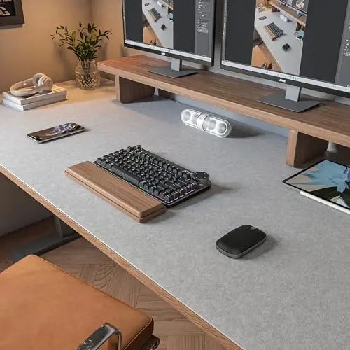 Büyük Keçe Masa Örtüsü, 120x60cm Ofis ve Ev için Kaymaz Masa Pedi, 47.2