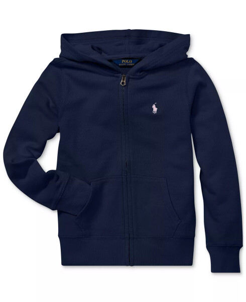 Büyük Kızlar Fransız Havlu Tam Fermuarlı Kapüşonlu Sweatshirt Rafine Navy - 1