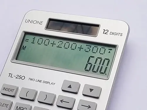 New, Two Line Display, Desktop Calculator. History Function- 30 Memories, Calculator with Large LCD for Home & Office Use, 4.5×7 inch (Silver) - 4