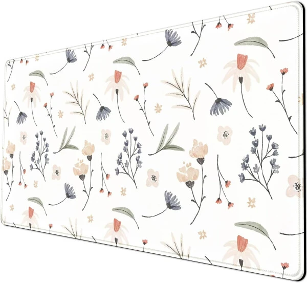 armdgodx White Flowers & Grass Mouse Pad, White-B-WHITEFLOWERSANDGRASS - 4