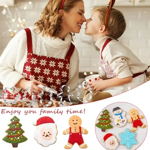Large Christmas Cookie Cutters Set 6 Pcs, Kimfead Holiday Cookie Cutters - Gingerbread Man, Christmas Tree, Snowflake, Snowman and Santa Claus Cookies Mold - 5