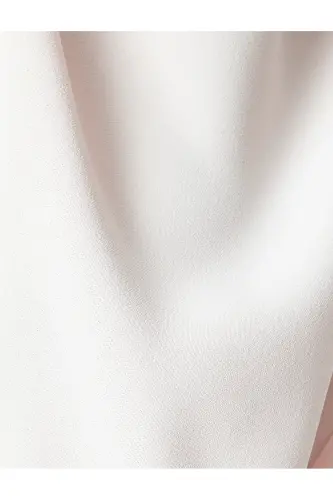 Büzgü Detaylı Kap Kol Dökümlü Dik Yaka Bluz-Gül - 6