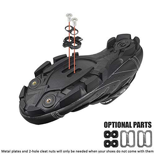 BV Bike Cleats - Compatible with Shimano SPD & Look X-Track Pedals for Spinning, Indoor Cycling, and Mountain Biking - Easy Cleat Release, Top Power Transfer, Customizable Stability - 2