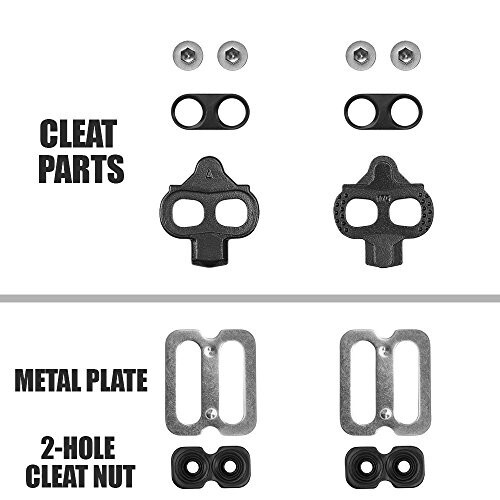 BV Bike Cleats - Compatible with Shimano SPD & Look X-Track Pedals for Spinning, Indoor Cycling, and Mountain Biking - Easy Cleat Release, Top Power Transfer, Customizable Stability - 5