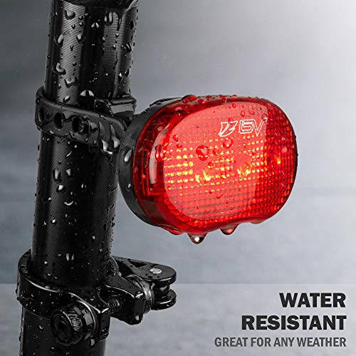 BV Bike Lights for Night Riding LED Bike Tail Light - Battery-Powered/Rechargeable - Rear Bike Light Weather Resistant - Visible Up to 1500ft Bicycle Tail Light LED Bike Light - 5