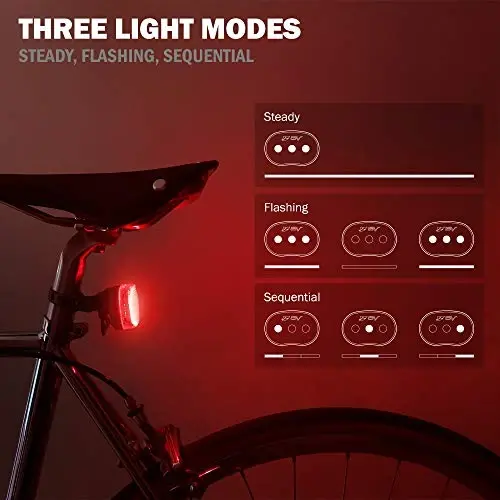 BV Bike Lights, Super Bright with 5 LED Bike Headlight & 3 LED Rear, Bike Lights for Night Riding with Quick-Release, Waterproof Bicycle Light Set, Bike Accessories - 5