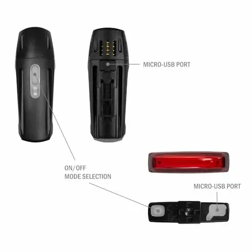 BV Bike Lights, Super Bright with 5 LED Bike Headlight & 3 LED Rear, Bike Lights for Night Riding with Quick-Release, Waterproof Bicycle Light Set, Bike Accessories, Bicycle Accessories, Flashlight - 4