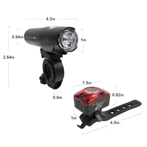 BV Bike Lights, Super Bright with 5 LED Bike Headlight & 3 LED Rear, Bike Lights for Night Riding with Quick-Release, Waterproof Bicycle Light Set, Bike Accessories, Bicycle Accessories, Flashlight - 5