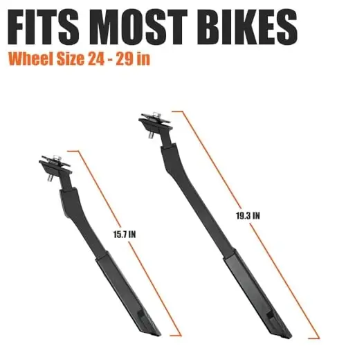 BV Chromium Adjustable Bicycle Kickstand with Concealed Spring-Loaded Latch, for 24-29 Inch Bike Kickstands - 4