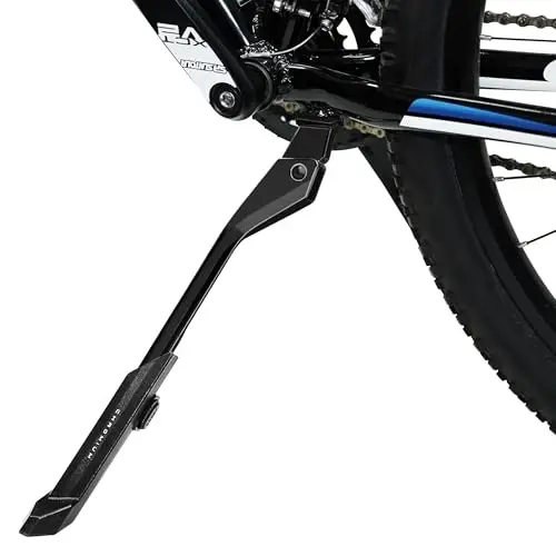 BV Rear Bike Stand for 24”-29” - Adjustable Bikes Kickstand for Adult Bike with Non-Slip Foot & Spring-Loaded Latch for Stable Any-Angle Stance - Bicycle Stand for Mountain, City & Hybrid Bikes - BV (1)