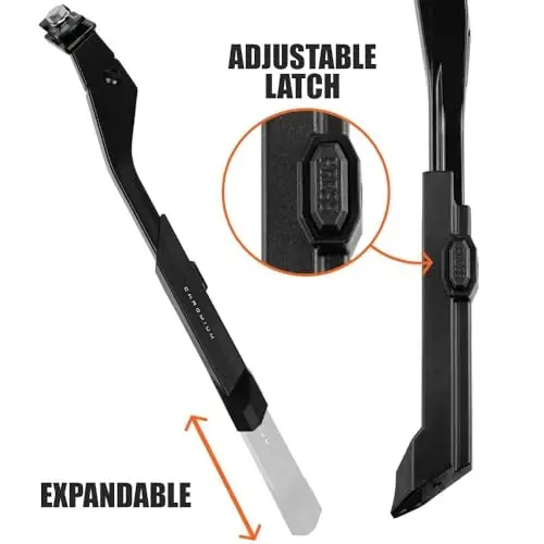 BV Rear Bike Stand for 24”-29” - Adjustable Bikes Kickstand for Adult Bike with Non-Slip Foot & Spring-Loaded Latch for Stable Any-Angle Stance - Bicycle Stand for Mountain, City & Hybrid Bikes - 3