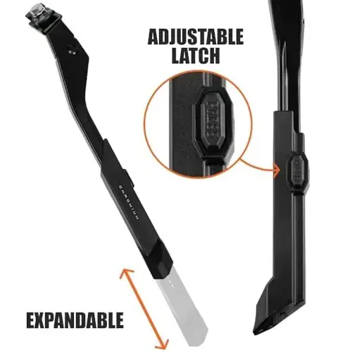 BV Chromium Adjustable Bicycle Kickstand with Concealed Spring-Loaded Latch, for 24-29 Inch Bike Kickstands - 3