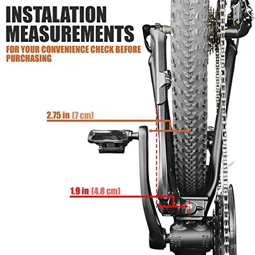 BV Rear Bike Stand for 24”-29” - Adjustable Bikes Kickstand for Adult Bike with Non-Slip Foot & Spring-Loaded Latch for Stable Any-Angle Stance - Bicycle Stand for Mountain, City & Hybrid Bikes - 5