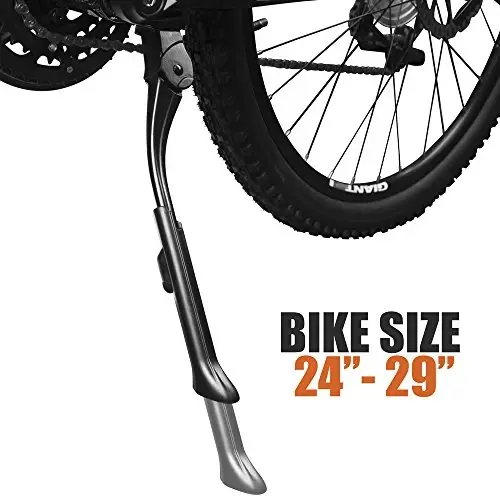 BV Bicycle Kickstand for 24”-28” - Adjustable Bikes Kickstand for Adult Bike with Non-Slip Foot & Spring-Loaded Latch for Stable Any-Angle Stance (Silver, Regular Duty) - 5