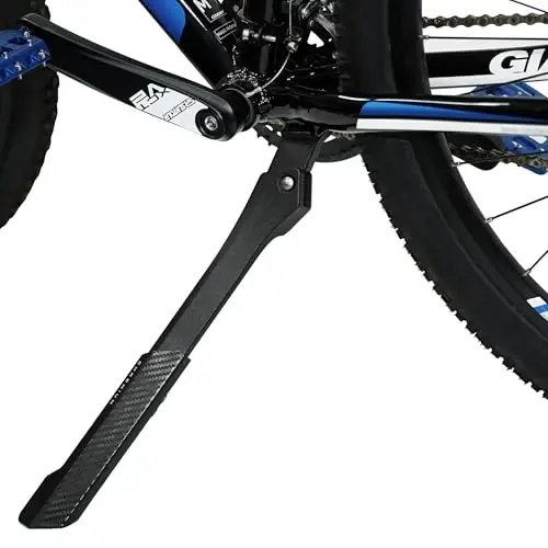 BV Chromium Adjustable Bicycle Kickstand with Concealed Spring-Loaded Latch, for 24-29 Inch - Bike Kickstand, Bike Kick Stands for Adult Bikes, Bike Kickstand 26 inches (Black) - 1