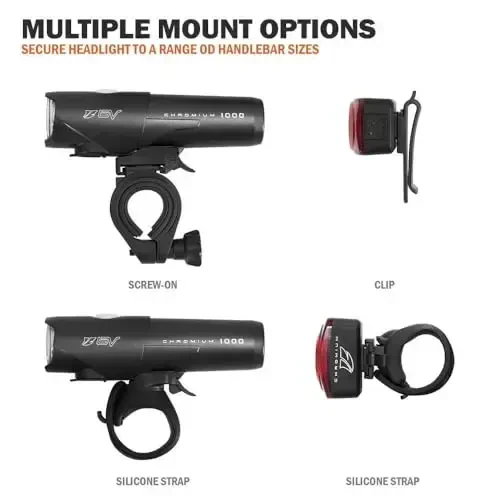 BV Velosiped chiroqlari, 5 LED Velosiped faralari va 3 LED orqa, tez o'rnatish bilan tungi haydash uchun velosiped chiroqlari, suv o'tkazmaydigan velosiped chiroqlari to'plami, velosiped aksessuarlari, velosiped aksessuarlari, chiroq - 3