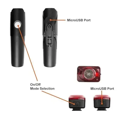 BV Velosiped chiroqlari, 5 LED Velosiped faralari va 3 LED orqa, tez o'rnatish bilan tungi haydash uchun velosiped chiroqlari, suv o'tkazmaydigan velosiped chiroqlari to'plami, velosiped aksessuarlari, velosiped aksessuarlari, chiroq - 4