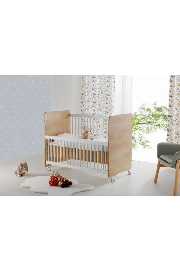 Bw1066 - Practical Step-by-Step Side-Sleeping Baby Crib Wood 60x120 - 2