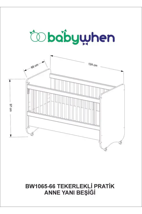 Bw1066 - Practical Step-by-Step Side-Sleeping Baby Crib Wood 60x120 - 8