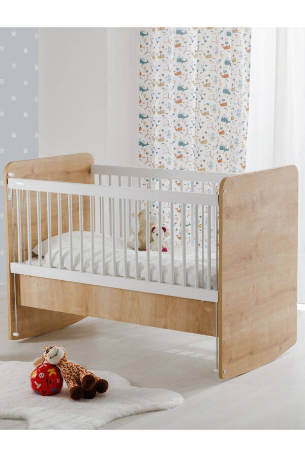 Bw1076 - Practical Rocking Cradle Side-Sleeping Baby Cot Wood 60x120 - 1