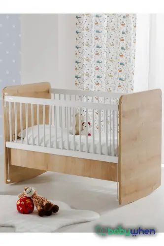 Bw1076 - Practical Rocking Cradle Side-Sleeping Baby Cot Wood 60x120 - 1