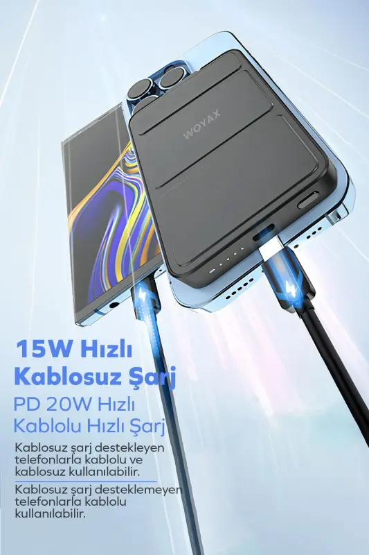 By Deji Magsafe Power Bank 10000 Mah Stand with 20w Fast Portable Battery for Iphone 12 13 14 15 - 9
