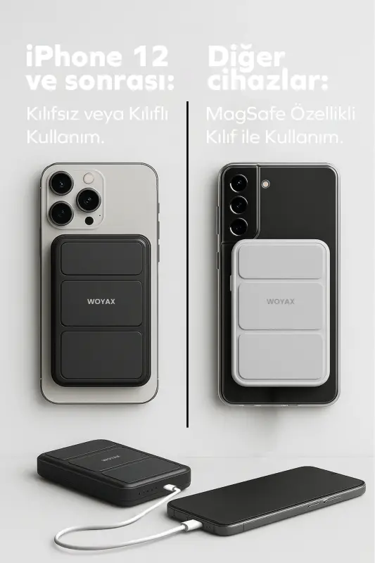 By Deji Magsafe Powerbank 10000 Mah Stendlı 20w Tez Portativ Batareya Iphone 12 13 14 15 uchun - 6
