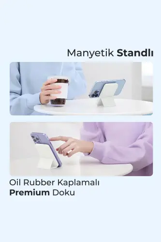 By Deji Magsafe Powerbank 10000mah Stendlisi Tez Korxovchi Portativ Batareya Iphone 12 13 14 15 Android - 5