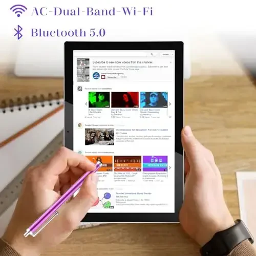 BYANDBY 10 dyuymli planshetlar, Android 14 plansheti 2 v 1, to‘rt yadroli protsessor, 64 GB+8 GB+1 TB kengaytiriladigan, Wi-Fi, BT, ikkita kamera, IPS sensorli ekran, o‘yinlar, GMS sertifikatlangan (qora) - 4