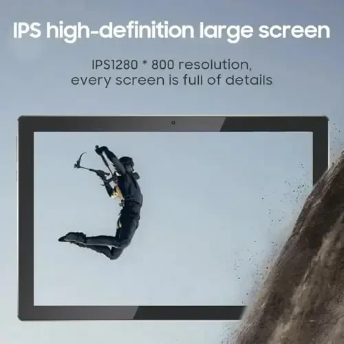 BYANDBY 10 dyuymli planshetlar, Android 14 plansheti 2 v 1, to‘rt yadroli protsessor, 64 GB+8 GB+1 TB kengaytiriladigan, Wi-Fi, BT, ikkita kamera, IPS sensorli ekran, o‘yinlar, GMS sertifikatlangan (qora) - 6