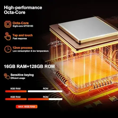 BYANDBY 2025 Android plansheti, 10.4 dyuymli planshet, 16GB+128GB+1TB kengaytirish, Sakkiz yadroli protsessor Android planshetlari, 2000 * 1200 FHD, 2.4G/5G WiFi 6, 7000mAh, BT 5.0, 5MP+13MP Dual Camera, O'yinlar - 6
