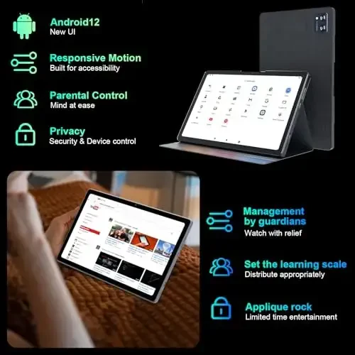 BYANDBY 2025 Android Tablet, 10.4 inch Tablet, 16GB+128GB+1TB Expand, Octa Core Processor Android Tablets, 2000 * 1200 FHD, 2.4G/5G WiFi 6, 7000mAh, BT 5.0, 5MP+13MP Dual Camera,Games - 3