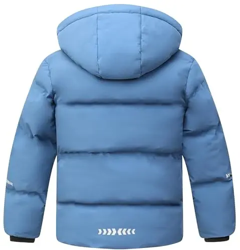BYLESIN Kids Boy's Winter Coat Fleece Lined Waterproof Jacket Puffy Cotton Coat Thick Hooded Down Outdoor Coats - 2