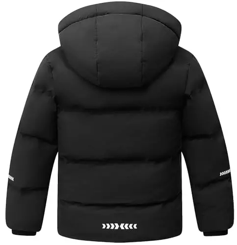 BYLESIN Çocuk Erkek Kışlık Mont Polar Astarlı Su Geçirmez Ceket Şişme Pamuklu Mont Kalın Kapüşonlu Dış Giyim Montları - 3