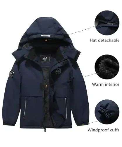 BYLESIN Kid's Waterproof Ski Jacket Warm Winter Coat Boys Snowboarding Jackets Outdoor - 6