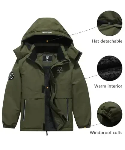 BYLESIN Kid's Waterproof Ski Jacket Warm Winter Coat Boys Snowboarding Jackets Outdoor - 6